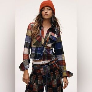 Free People We The Free Winnie Plaid Shirt in County Combo